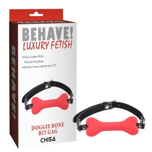 Кляп кісточка Chisa Behave Doggle Bone Bit Gag Red