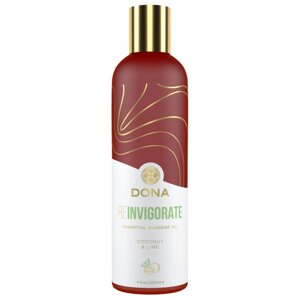 Масажне масло DONA Reinvigorate - Coconut & Lime Essential Massage Oil