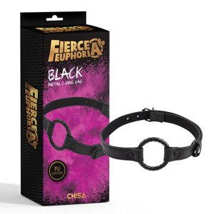 Кляп кільце Black Metal O-Ring Gag Fierce Euphoria Chisa