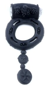 Ерективне кільце Vibro BOSS Vibrating Cock Ring with balls Black, BS6700044}