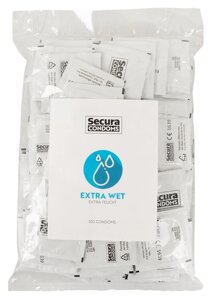 Гладкі презервативи у рясному мастилі Secura - Extra Wet, №1
