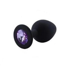 Чорний силіконовий анальний трубку Чорний силіконовий світло фіолетовий 2,8см