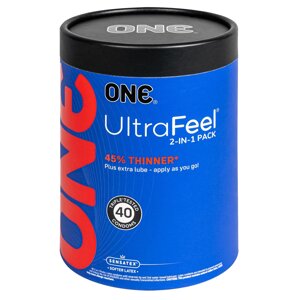 Презервативи ONE Ultra Feel 40 шт, подарункове пакування тюб