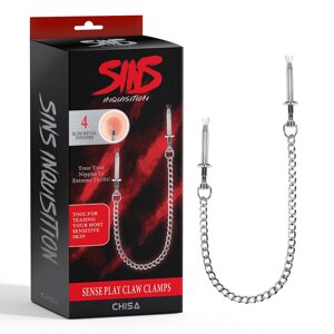 Затискачі для сосків Chisa Sins "Sense Play Claw Clamps" сріблястий в Дніпропетровській області от компании Интернет магазин Персик