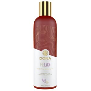 Масажне масло DONA Relax - Lavender & Tahitian Vanilla Essential Massage Oil