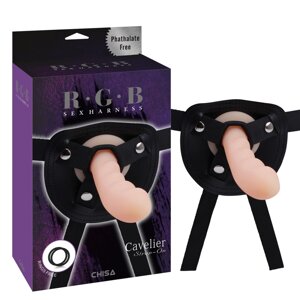 CH42358 Страпон бежевий насадка RGB Sex Harntss Cavelier Chisa