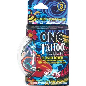 Презервативи із рельєфним малюнком ONE Tattoo Touch (ціна за упаковку, 3 шт) в Дніпропетровській області от компании Интернет магазин Персик