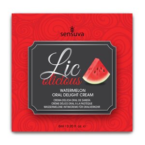 Пробник гелю для мінету Sensuva Lic-o-licious Watermelon (6 мл), маслянистий, без цукру