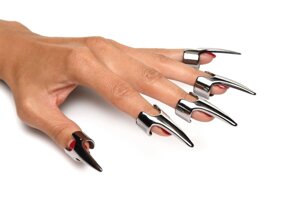 Набір кілець із пазурами Master Series Five-Piece Sensation Claw Rings - Silver