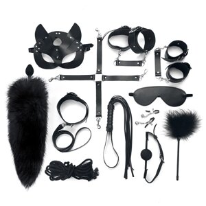 Набір мистецтва сексу - максі BDSM Set Leather, 13 предметів, натуральна шкіра, чорна в Дніпропетровській області от компании Интернет магазин Персик