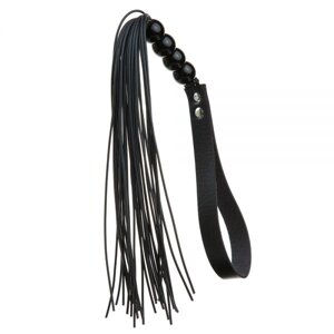 Батіг з силікону ручка 4 кульки FLOGGER BLACK