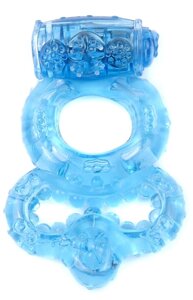 Ерективне кільце Vibro BOSS Vibrating Duo Cock Ring Blue, BS6700045}