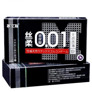 Набір ультратонких презервативів 0,01 мм з додатковою змазкою, Black 10 шт в Дніпропетровській області от компании Интернет магазин Персик