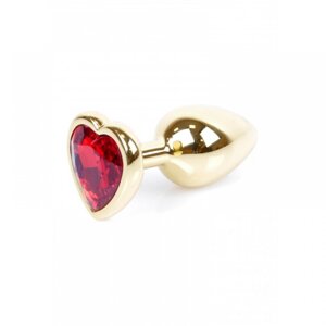 Анальна пробка з каменем Plug-Jewellery Gold Heart PLUG- Red розмір S в Дніпропетровській області от компании Интернет магазин Персик