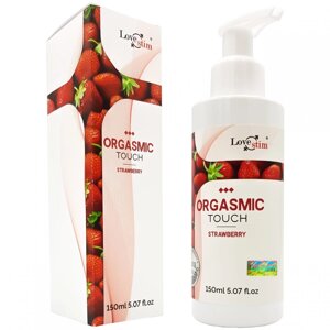 Ароматизований лубрикант і масажний гель 2 в 1 з збудливим ефектом Love Stim - Orgasmic Touch Strawberry, 150 ml