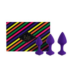 Набір силіконових анальних пробок FeelzToys - Bibi Butt Plug Set 3 pcs Purple в Дніпропетровській області от компании Интернет магазин Персик