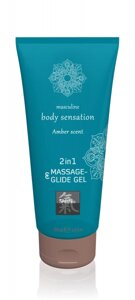 Лубрикант і масажне масло 2 в 1 Massage- & Glide gel 2in1 Amber scent 200 мл