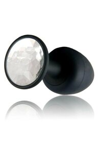 Чёрная силиконовая анальная пробка Dorcel Geisha Plug Diamond 32мм