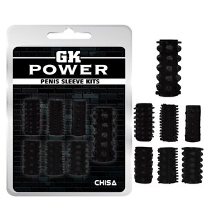 Набір рельєфних насадок на член GK Power Chisa чорний, 7 шт в Дніпропетровській області от компании Интернет магазин Персик