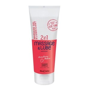 Масажний гель і лубрикант HOT Massage- & Glide Gel 2in1 Strawberry 200 мл