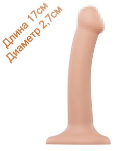 Фалоімітатор з присоскою Strap-On-Me Dual Density Dildo Flesh 17см в Дніпропетровській області от компании Интернет магазин Персик