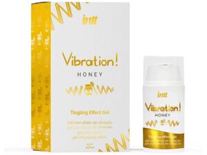 Рідкий вібратор Intt Vibration Honey (15 мл), густий гель дуже смачний, діє до 30 хв