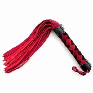 Флоггер DS Fetish Leather flogger M червоно-чорний ромб 38см в Дніпропетровській області от компании Интернет магазин Персик