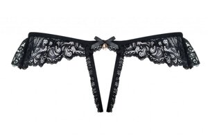 Трусики чорні Obsessive 830-THC-1 crotchless thong L/XL