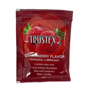 Саші/Лубрикант на водній основі Trustex Strawberry зі смаком полуниці, 6 мл