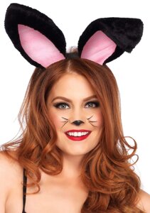 Вушка кролика One Size Plush Bunny Rabbit Ears Headband від Leg Avenue, рожево-чорні в Дніпропетровській області от компании Интернет магазин Персик