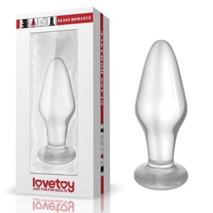 Скляна анальна пробка 4,3" Lovetoy Glass Romance Clear