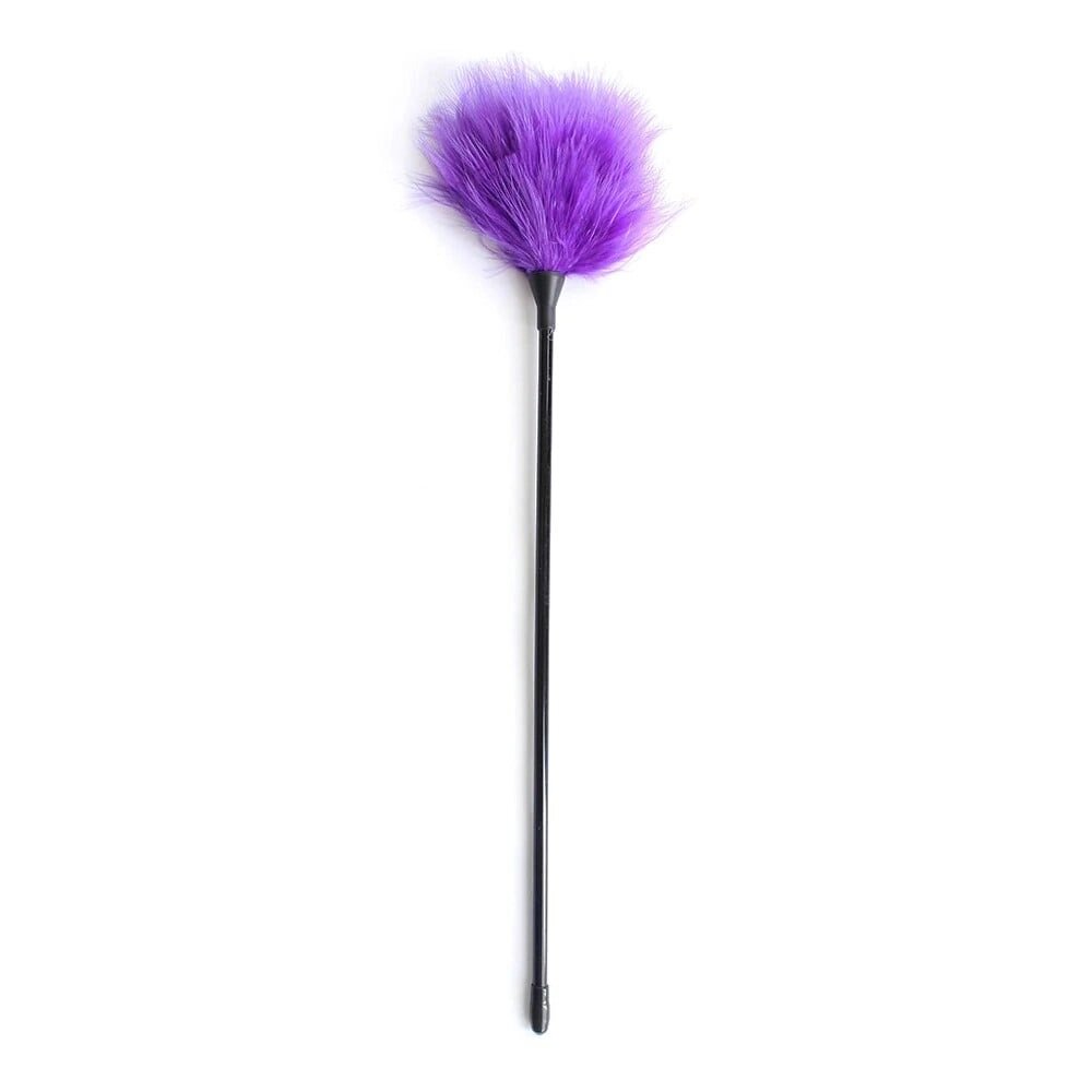 Пір'їнка фіолетова на довгій ручці 40см від компанії Інтернет магазин Персик - фото 1