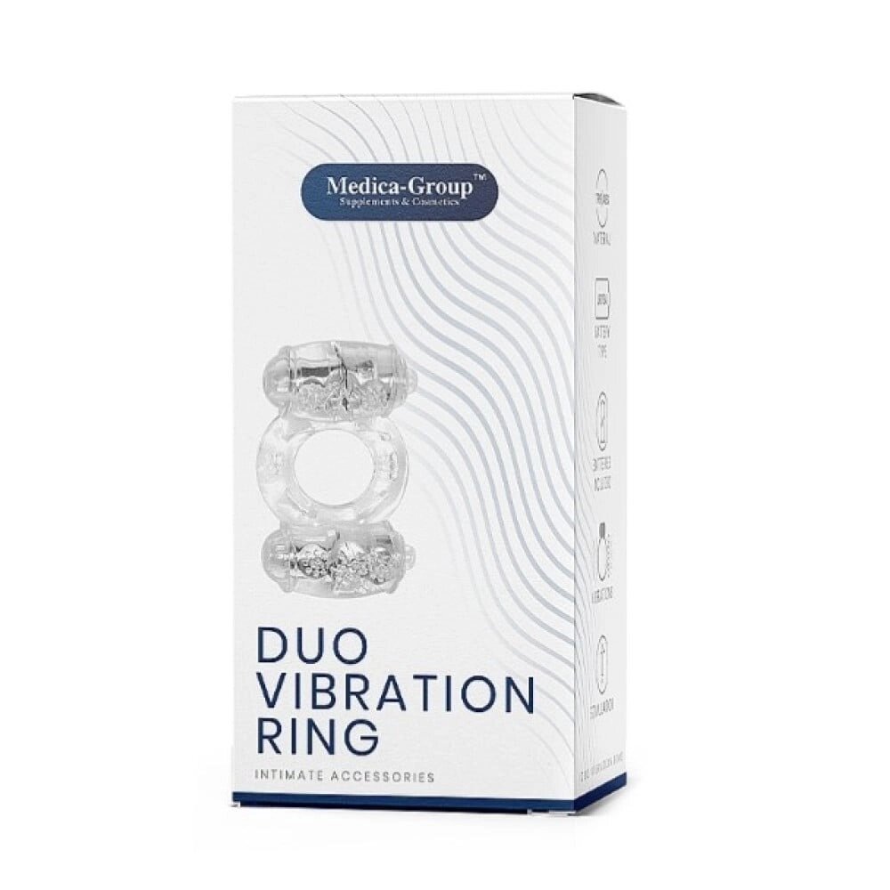 Подвійне віброкільце Medica Group Duo Vibration Ring, прозорий від компанії Інтернет магазин Персик - фото 1