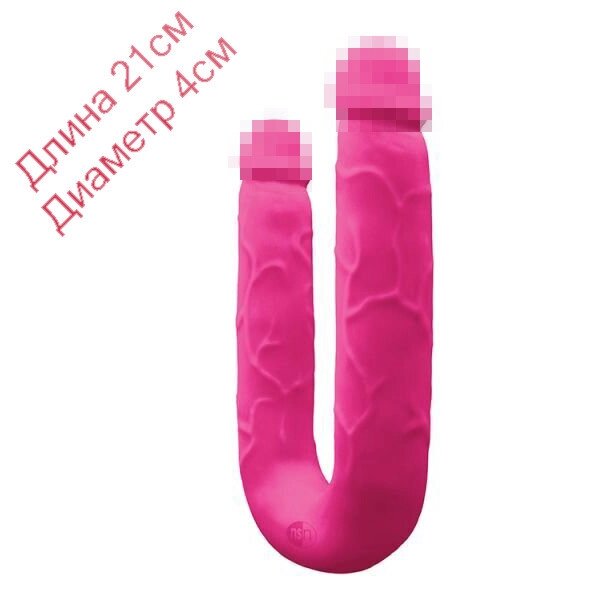 Подвійний рожевий фалоімітатор COLOURS DP PLEASURES 21см на 4 см від компанії Інтернет магазин Персик - фото 1