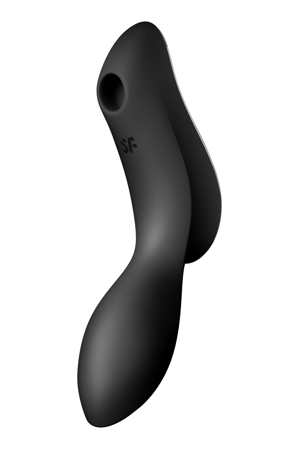 Подвійний вібратор з вакуумною стимуляцією SATISFYER CURVY TRINITY 2 BLACK від компанії Інтернет магазин Персик - фото 1