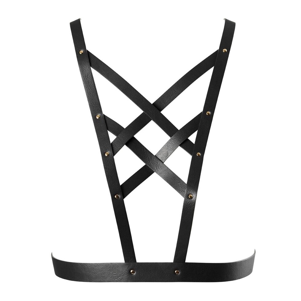 Портупея Bijoux Indiscrets MAZE - Cross Cleavage Harness Black від компанії Інтернет магазин Персик - фото 1