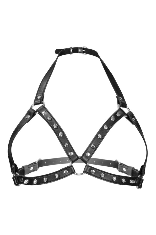 Портупея з металевими шипами Fetish Tentation Sexy Adjustable Chest Harness від компанії Інтернет магазин Персик - фото 1