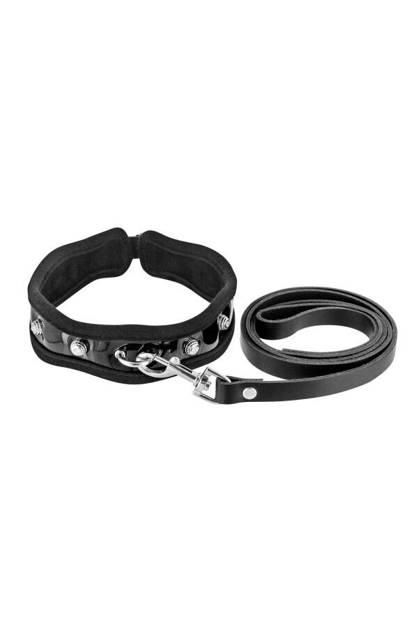 Поводок Fetish Tentation Premium Patent leather chocker and leash від компанії Інтернет магазин Персик - фото 1