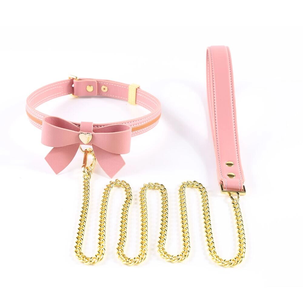 Поводок LOCKINK SEVANDA Love Heart Butterfly Leather Collar Set - Pink від компанії Інтернет магазин Персик - фото 1