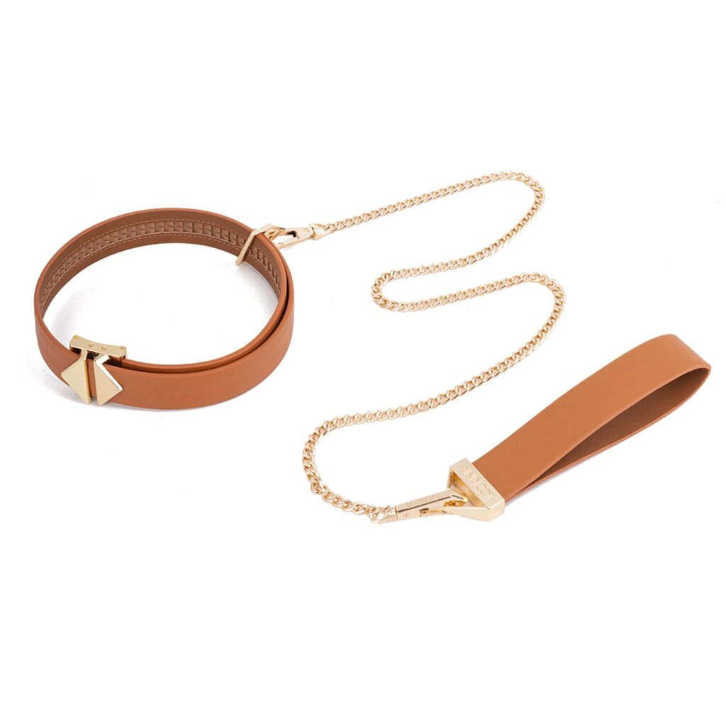 Поводок LOCKINK Tied Collar with Leash Set - Brown від компанії Інтернет магазин Персик - фото 1