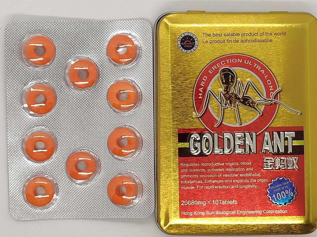 Препарат для підвищення потенції чоловіків Golden Ant Золотий Муравей 10шт від компанії Інтернет магазин Персик - фото 1