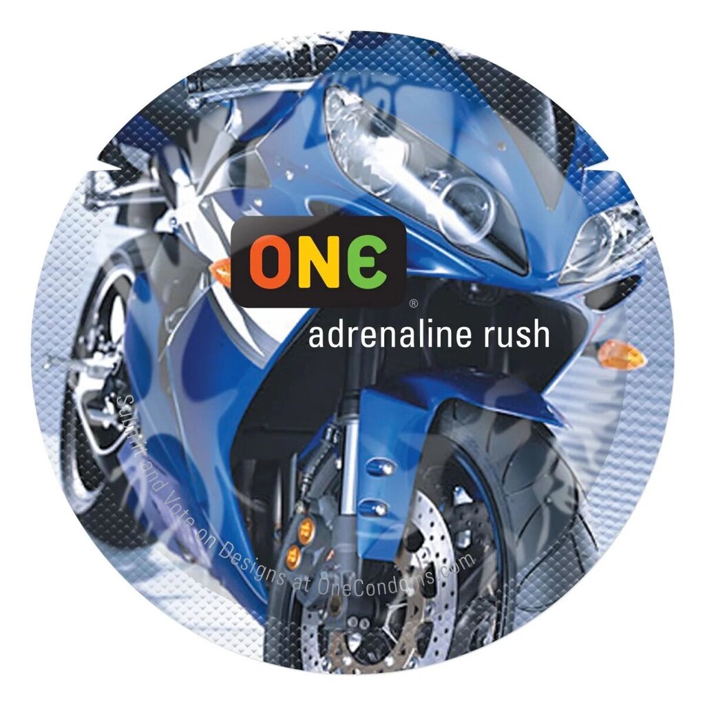 Презерватив ONE Color Sensations - ONE adrenaline rush (Blue) 1 шт від компанії Інтернет магазин Персик - фото 1