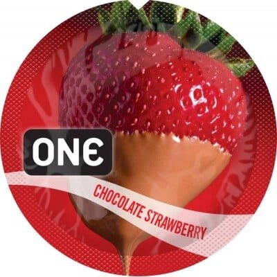 Презерватив One FlavorWaves Chocolate Strawberry шоколда з полуницею від компанії Інтернет магазин Персик - фото 1