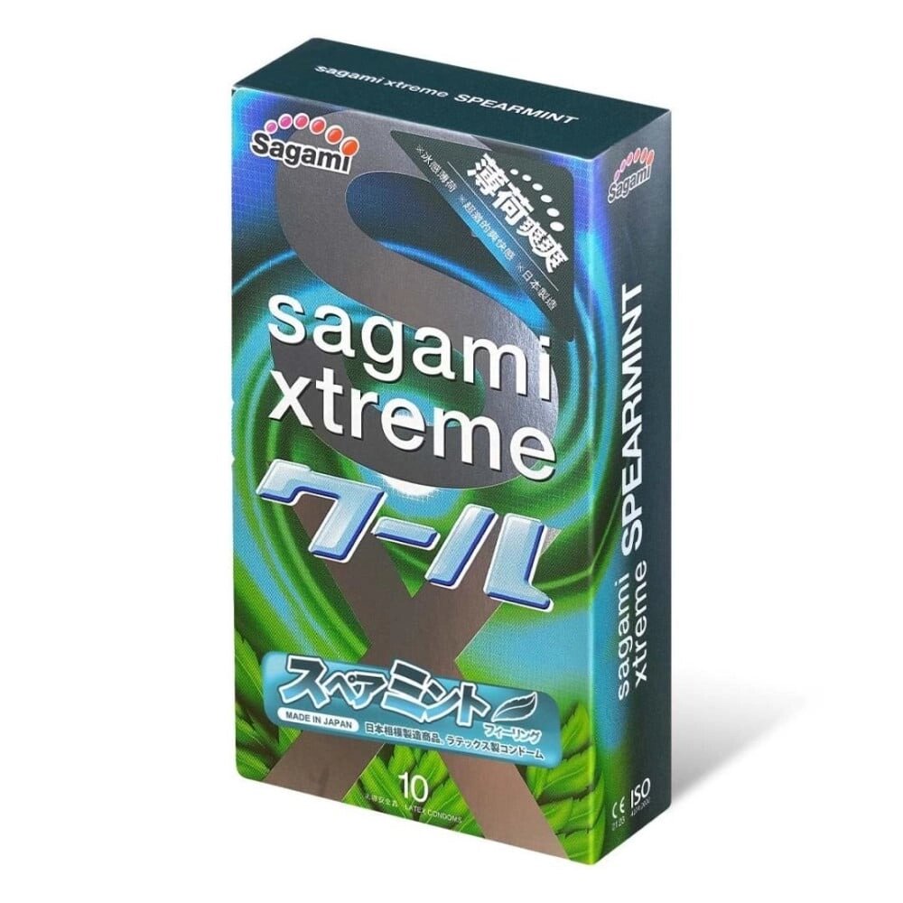 Презервативи латексні Sagami Xtreme Mint, із ароматом м'яти (ціна за упаковку, 10 штук) від компанії Інтернет магазин Персик - фото 1