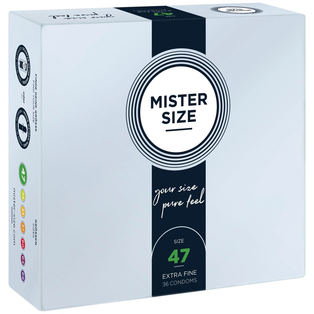 Презервативи Mister Size - pure feel - 47 (36 condoms), товщина 0,05 мм від компанії Інтернет магазин Персик - фото 1