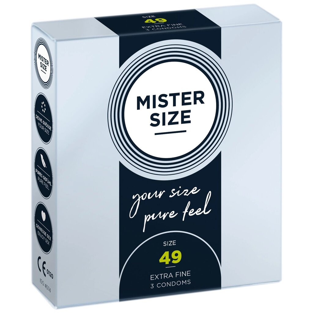 Презервативи Mister Size - pure feel - 49 (3 condoms), товщина 0,05 мм від компанії Інтернет магазин Персик - фото 1