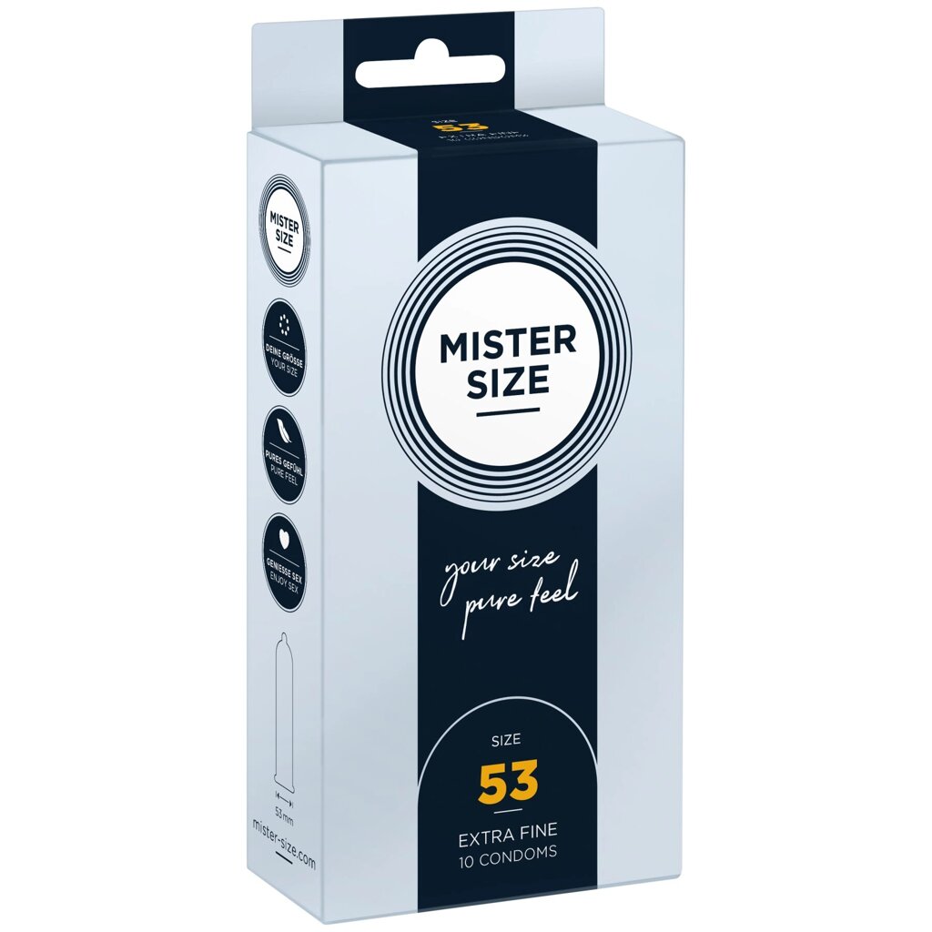 Презервативи Mister Size - pure feel - 53 (10 condoms), товщина 0,05 мм від компанії Інтернет магазин Персик - фото 1