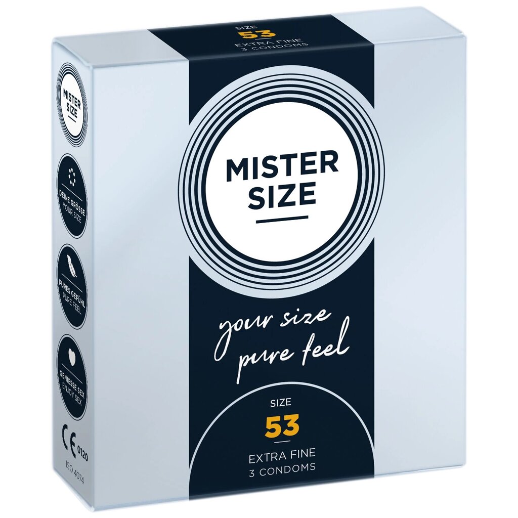 Презервативи Mister Size - pure feel - 53 (3 condoms), товщина 0,05 мм від компанії Інтернет магазин Персик - фото 1