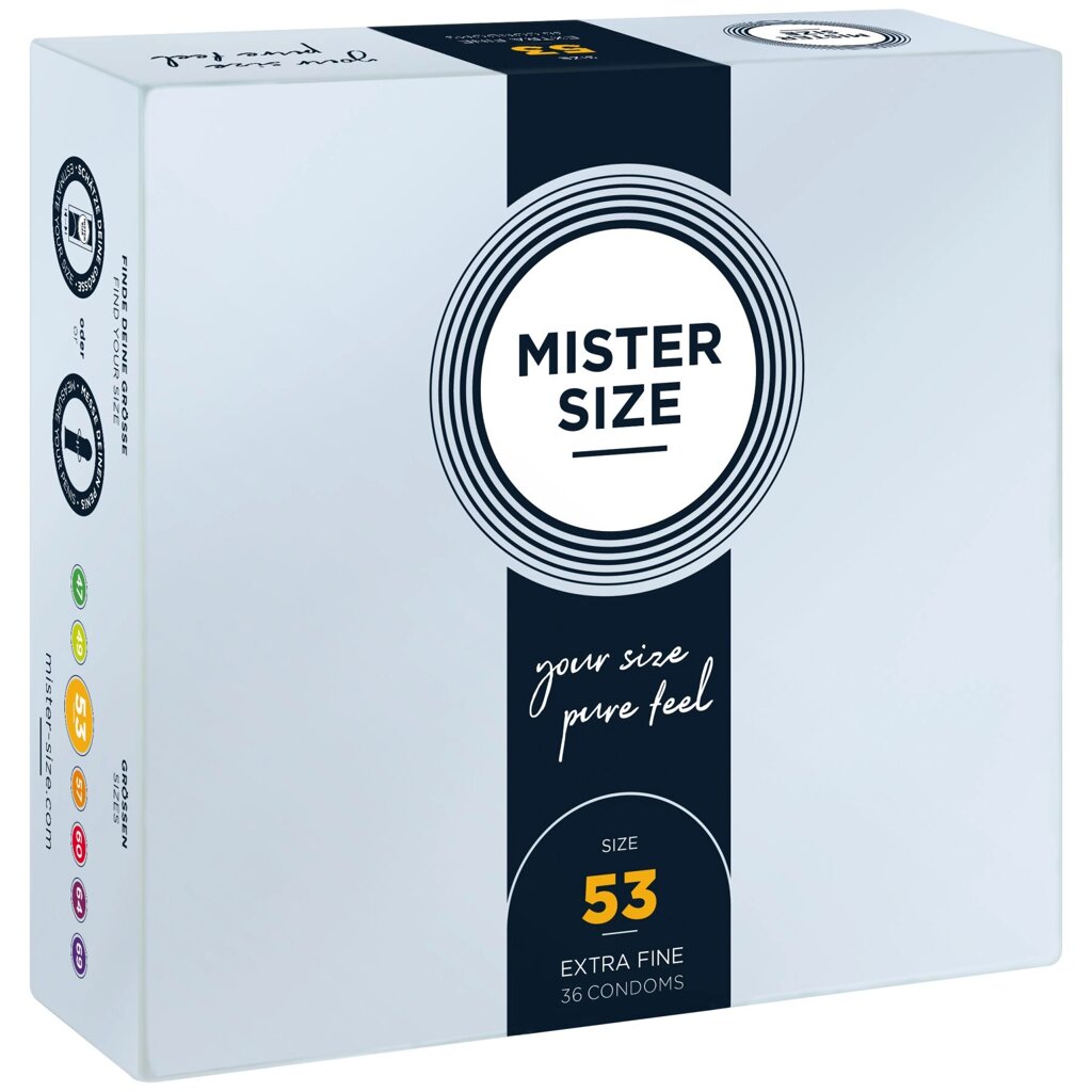 Презервативи Mister Size - pure feel - 53 (36 condoms), товщина 0,05 мм від компанії Інтернет магазин Персик - фото 1