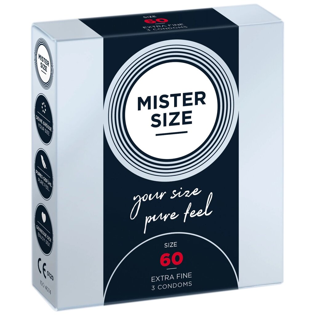 Презервативи Mister Size - pure feel - 60 (3 condoms), товщина 0,05 мм від компанії Інтернет магазин Персик - фото 1